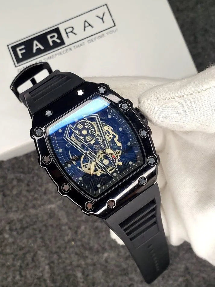 Midnight Skeleton Luxe Watch – Bold Automatic Style ⌚✨