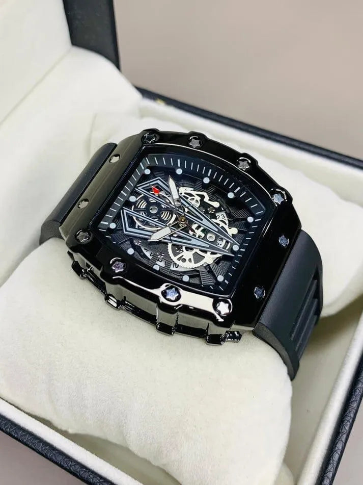 Midnight Skeleton Luxe Watch – Bold Automatic Style ⌚✨